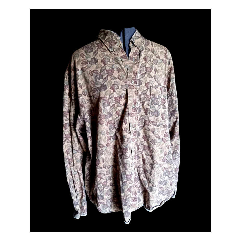 Natural Issue men's brown long sleeve shirt, XL